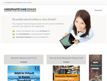 Tablet Screenshot of kreditkarte-ohne-schufa.info